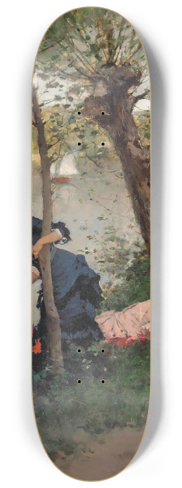 Francesc Miralles i Galaup - Elegant Ladies resting by a River 8.25 inch art skate deck