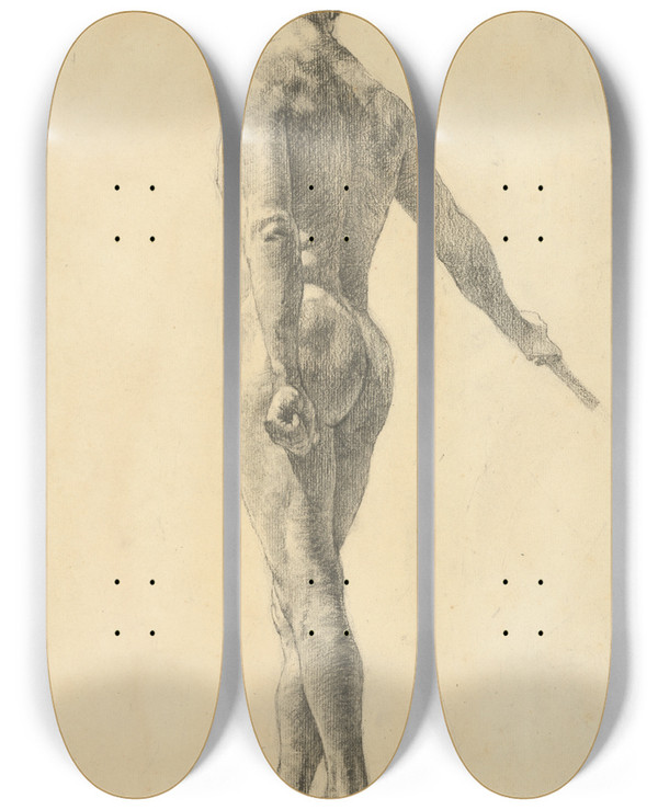 Triptych art skateboard deck of Kos Aranyossy Tdia Aktu Stojaceho Mua_2 by kos Aranyossy