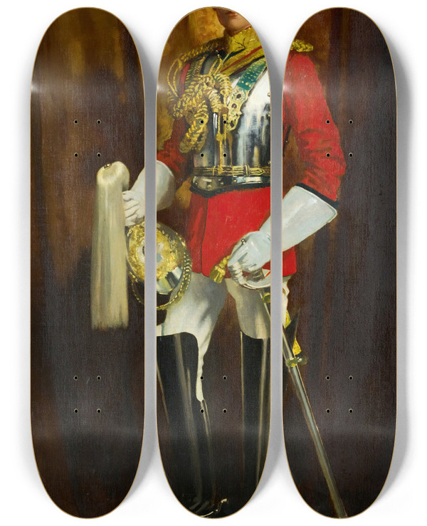 Triptych art skateboard deck of William Orpen Portrait Of Avenal St George by William Orpen (1878-1931)