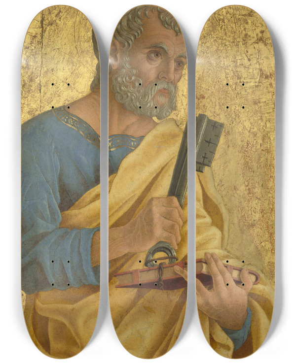 Triptych art skateboard deck of Marco Zoppo Saint Peter by Marco Zoppo (1433-1478)