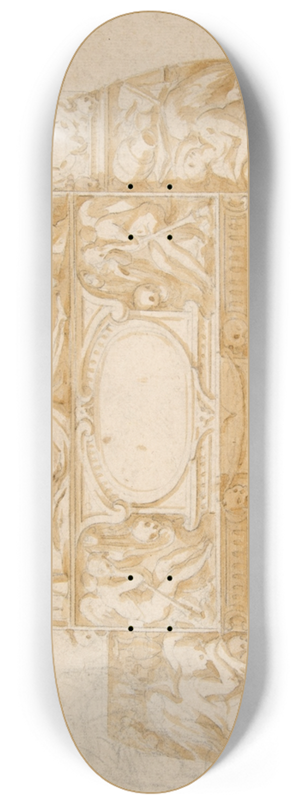 Francesco de' Rossi - Design for a Funerary Monument 8.25 inch art skate deck