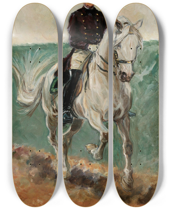 Triptych art skateboard deck of Ludwig Koch Lipizzaner by Ludwig Koch (1866-1934)