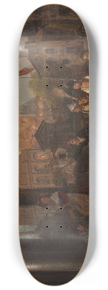 Francesco Diofebi - Children Playing In A Roman Street 8.25 inch art skate deck