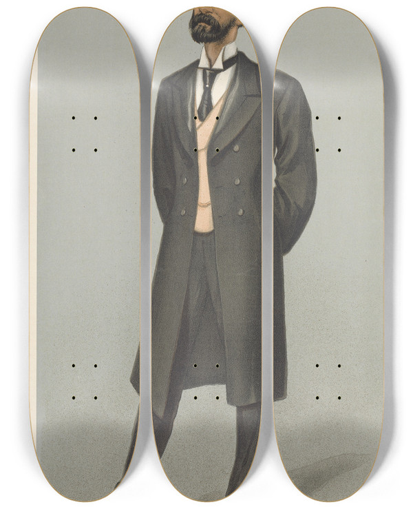 Triptych art skateboard deck of Leslie Matthew Ward Literary Aberdeenshire John Campbell Gordon Earl Of Aberdeen February 6 1902 by Leslie Matthew Ward (1851-1922)