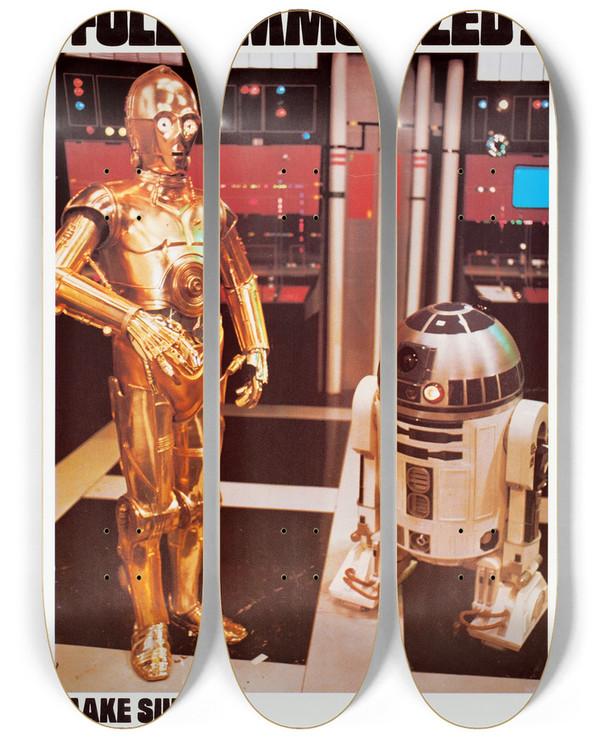 Triptych art skateboard deck of Centers For Disease Control And Prevention Parents Of Earth Are Your Children Fully Immunized by Centers for Disease Control and Prevention (1946)