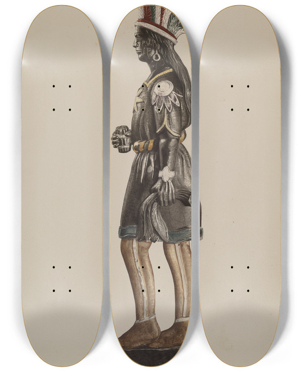 Triptych art skateboard deck of Henry Murphy Cigar Store Indian_4 by Henry Murphy