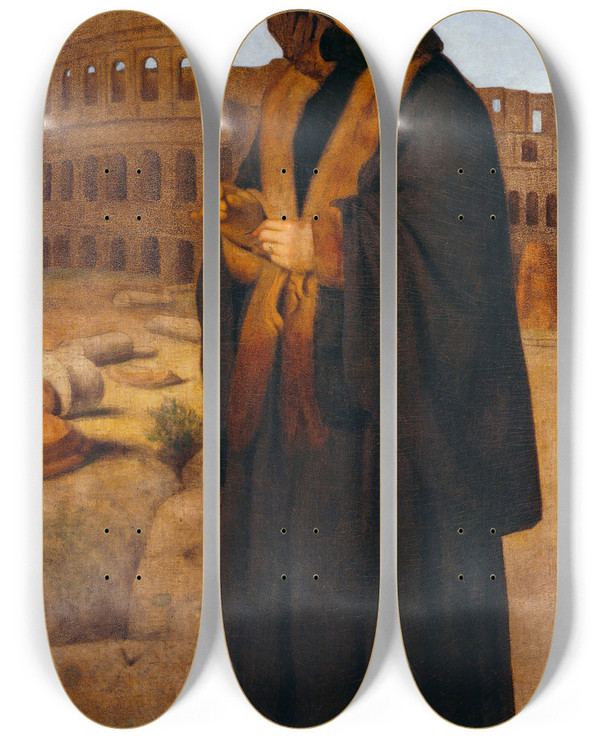 Triptych art skateboard deck of William Page Mrs William Page by William Page (1811-1885)