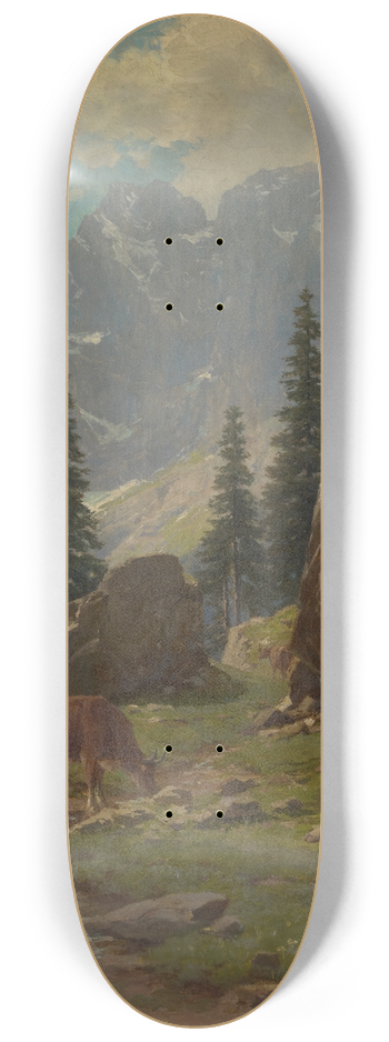 Albert Mller - The Brunni-Valley at Unterschchen in the Canton of Uri 8.25 inch art skate deck