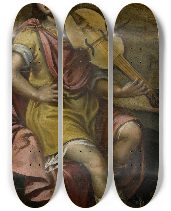 Triptych art skateboard deck of Venetian School Orpheus by Venetian School