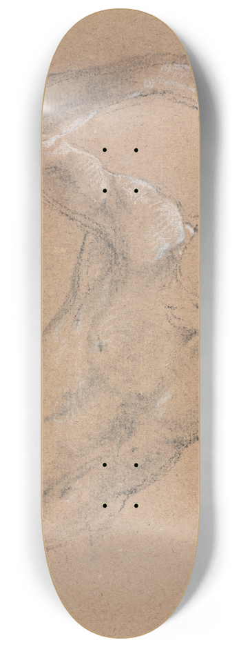 Francesco Lorenzi - Verona Sketchbook :Male nude with upraised right arm (page 32) 8.25 inch art skate deck