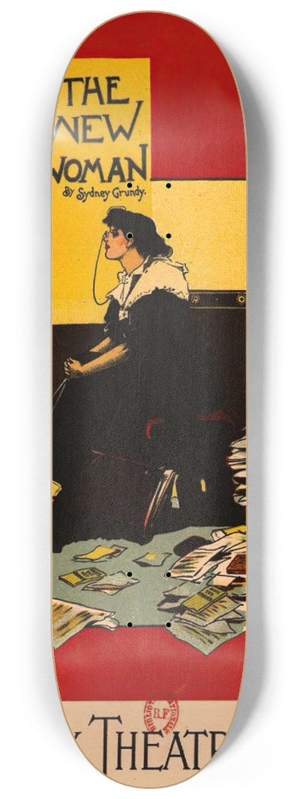 Albert Morrow - The New Woman by Sydney Grundy 8.25 inch art skate deck
