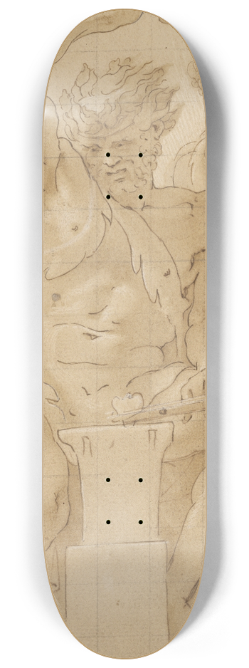 Francesco Primaticcio - Vulcan at His Forge 8.25 inch art skate deck