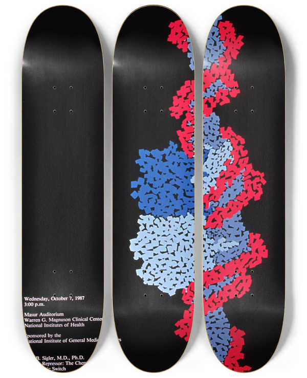 Triptych art skateboard deck of National Institutes Of Health Dnaprotein Interactions In The Control Of Gene Expression by National Institutes Of Health (1887)