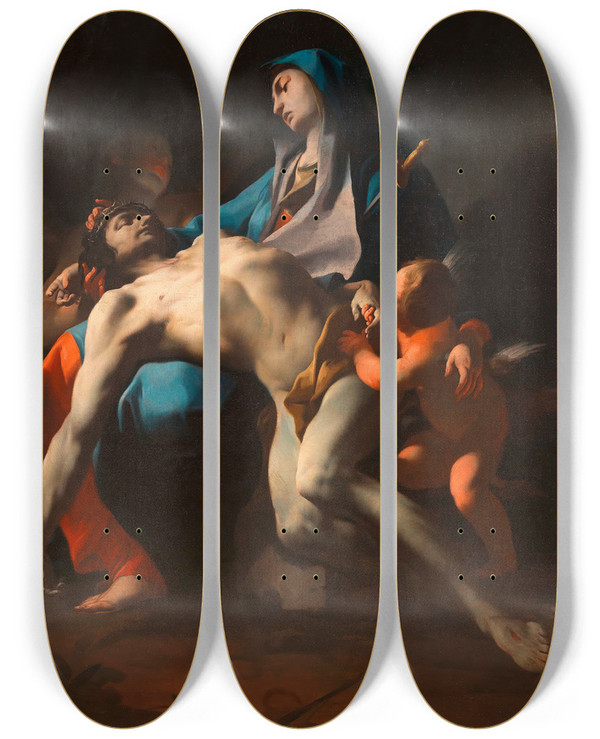 Triptych art skateboard deck of Paul Troger Piet by Paul Troger (1698-1762)