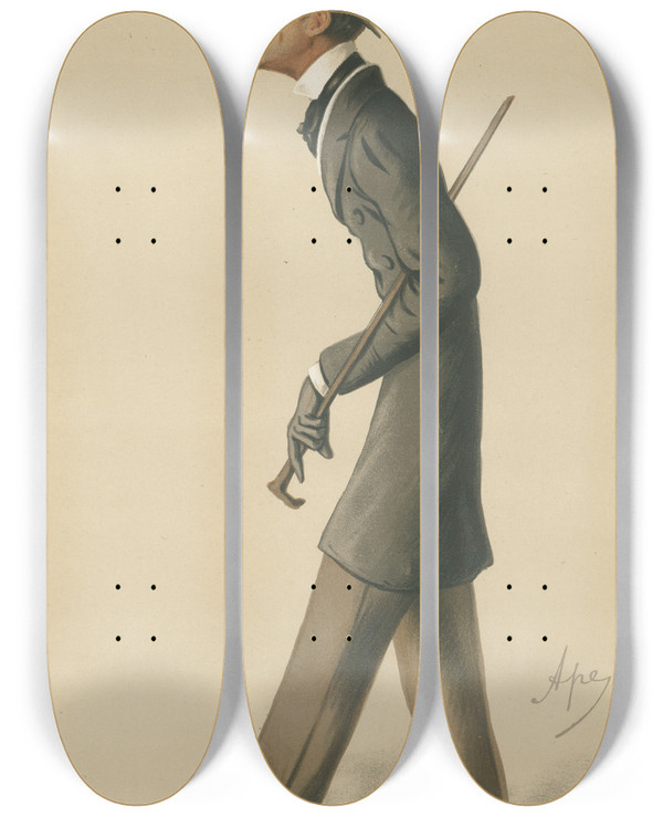 Triptych art skateboard deck of Carlo Pellegrini Politicians Ancient Lineage The Marquis Of Bath June 13 1874_2 by Carlo Pellegrini (1839-1889)