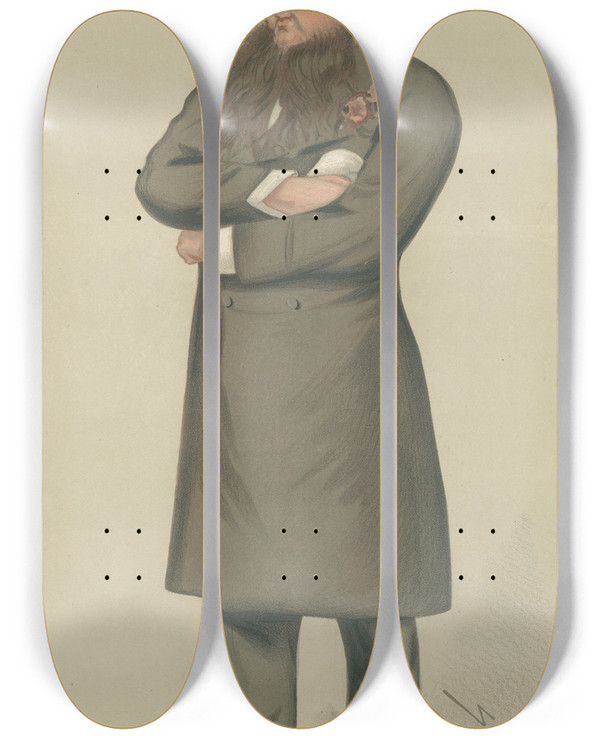 Triptych art skateboard deck of Leslie Matthew Ward Politicians The Odonoghue The Odonoghue Of The Glens 23 October 1880 by Leslie Matthew Ward (1851-1922)