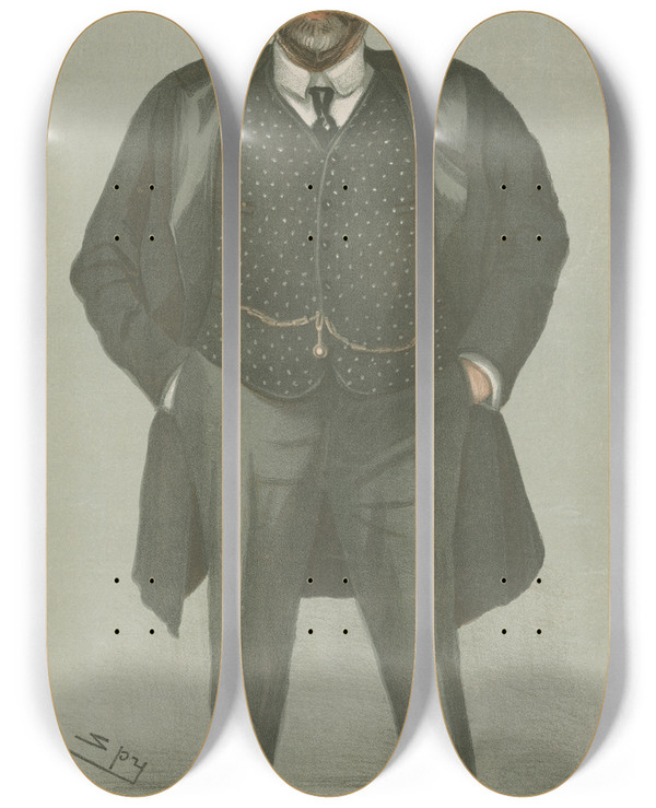 Triptych art skateboard deck of Leslie Matthew Ward Doctors And Scientists Dr Robert Henry Scanes Spicer 20 March 1902 by Leslie Matthew Ward (1851-1922)