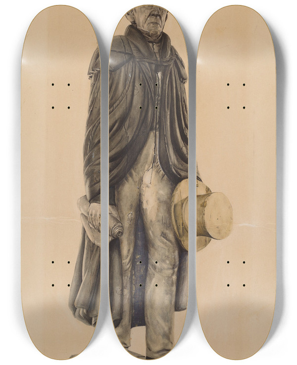 Triptych art skateboard deck of Elizabeth Fairchild Figurehead_2 by Elizabeth Fairchild