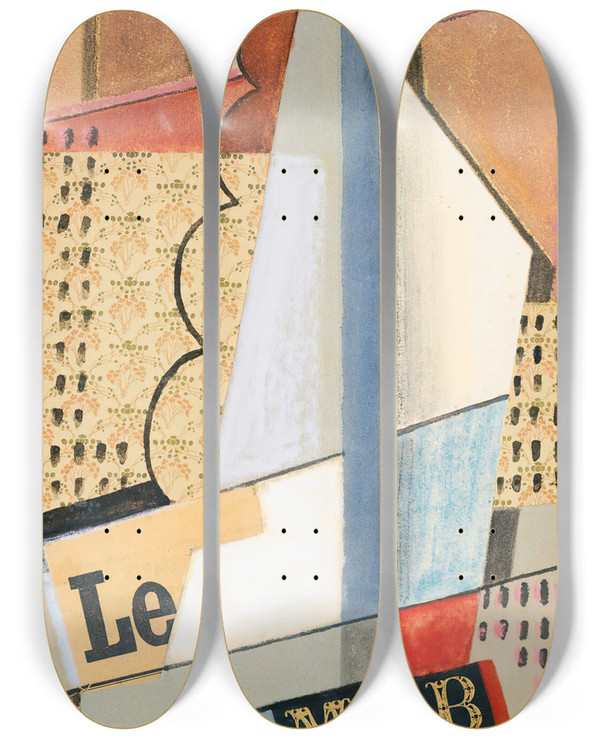 Triptych art skateboard deck of Mara Blanchard Lemonogramme by Maria Blanchard (1881-1932)