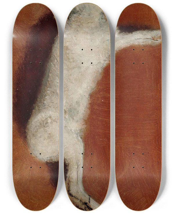 Triptych art skateboard deck of Albert Edelfelt Dead Hare Study by Albert Edelfelt (1854-1905)