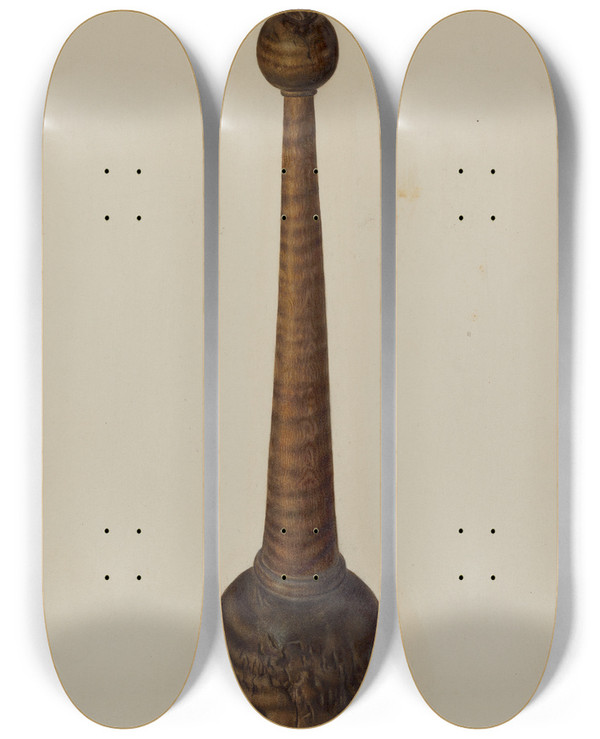 Triptych art skateboard deck of Simon Clever Masher by Simon Clever