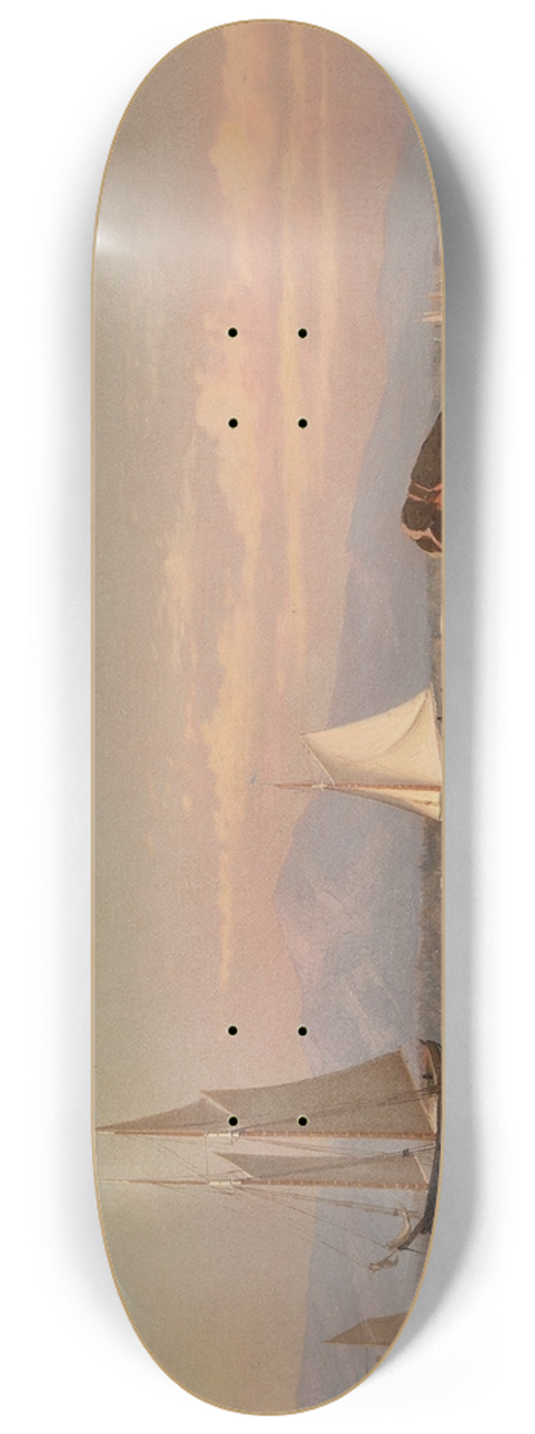 Francis Augustus Silva - View on the Hudson, the Catskills in the Distance 8.25 inch art skate deck