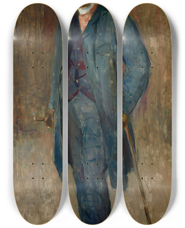 Triptych art skateboard deck of Edvard Munch Karl Jensenhjell by Edvard Munch (1863-1944)