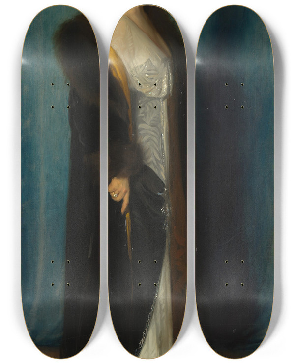 Triptych art skateboard deck of Bernhard Sterman Portrait Of Hilda Sterman_2 by Bernhard Osterman (1870-1938)