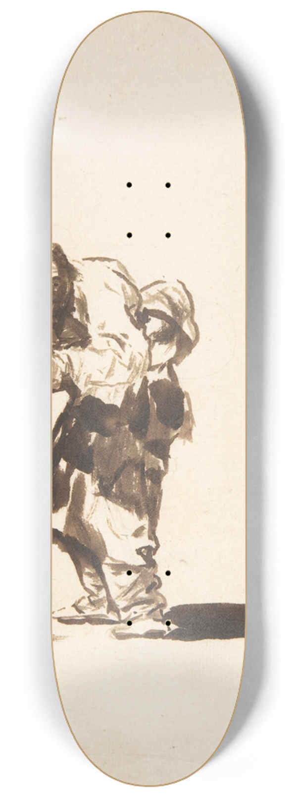 Francisco de Goya - Beggar with a staff in his left hand 8.25 inch art skate deck