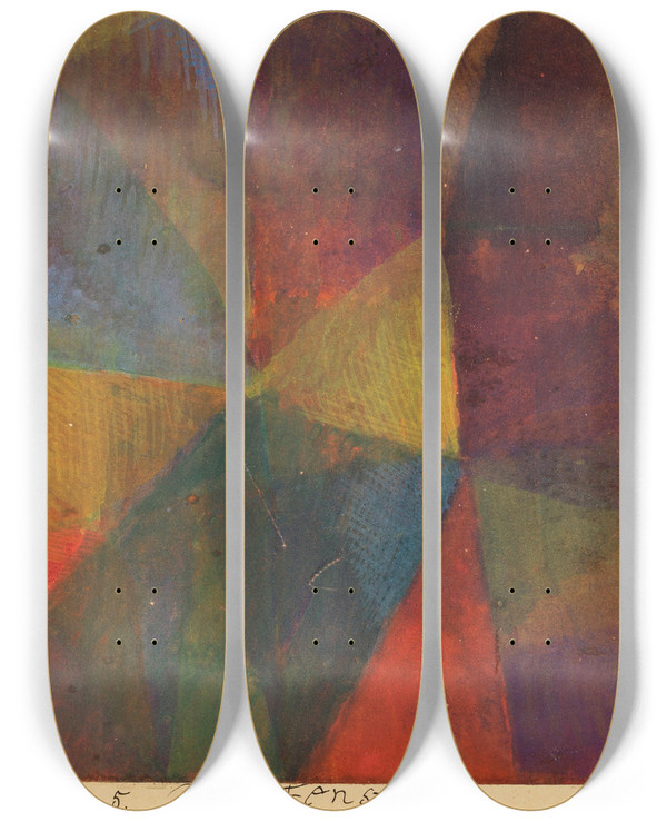 Triptych art skateboard deck of Paul Klee Das Fenster by Paul Klee (1879-1940)