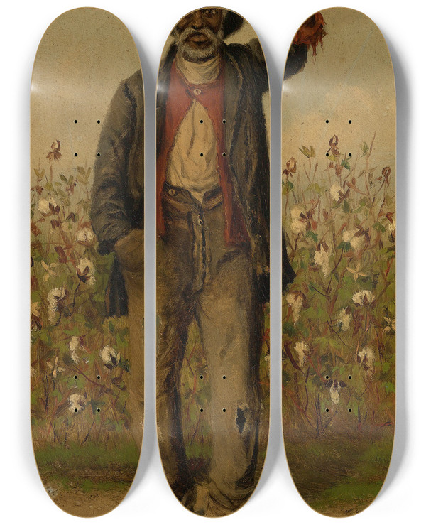 Triptych art skateboard deck of William Aiken Walker Standing Man by William Aiken Walker (1838-1921)