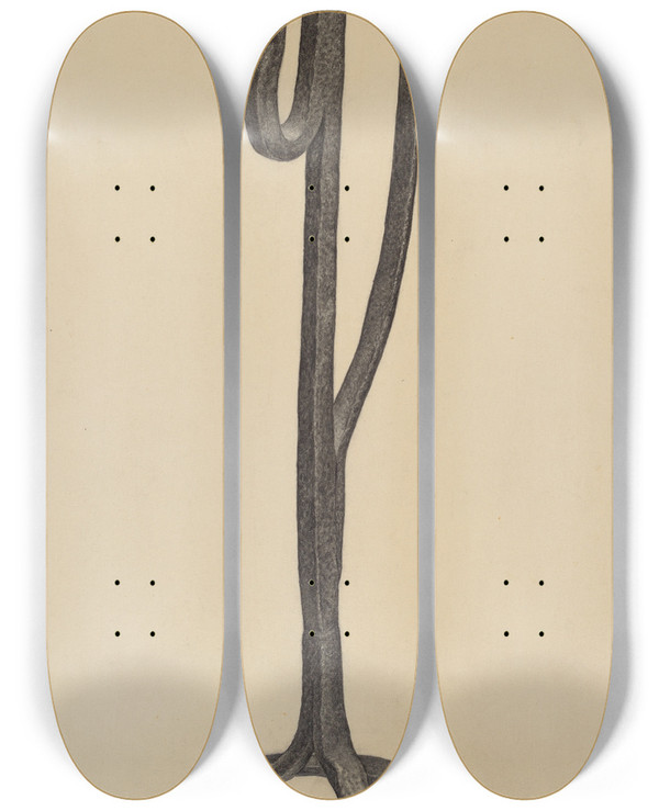 Triptych art skateboard deck of Jack Staloff Candle And Rush Light Holder_2 by Jack Staloff