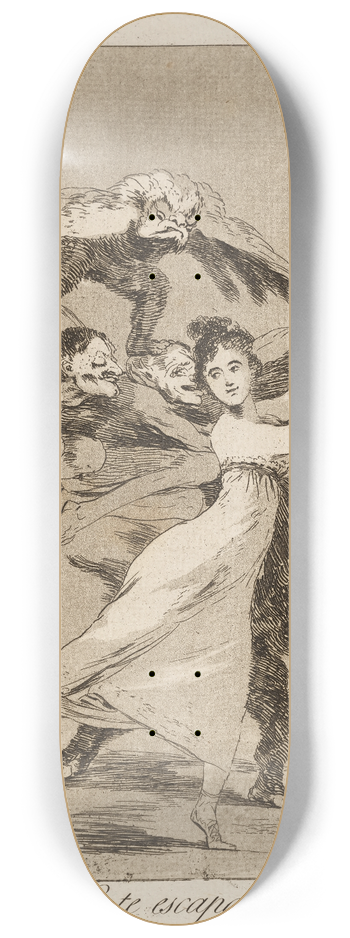 Francisco de Goya - No te escapars. (You will not escape.) 8.25 inch art skate deck