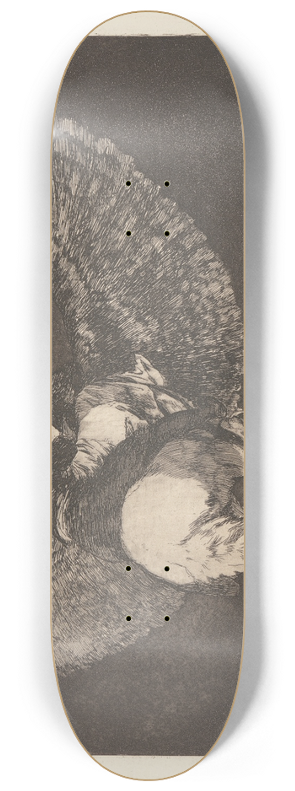 Francisco de Goya - Renounce the Friend Who Covers You with His Beak [Flying Folly] (Reniego al Amigo Que Cubre con las Alas y Muerde con el Pico [Disparate Volante]) 8.25 inch art skate deck