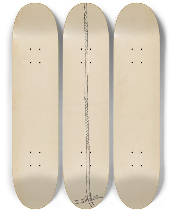 Triptych art skateboard deck of American 20Th Century Candle Holder_1 by American 20Th Century