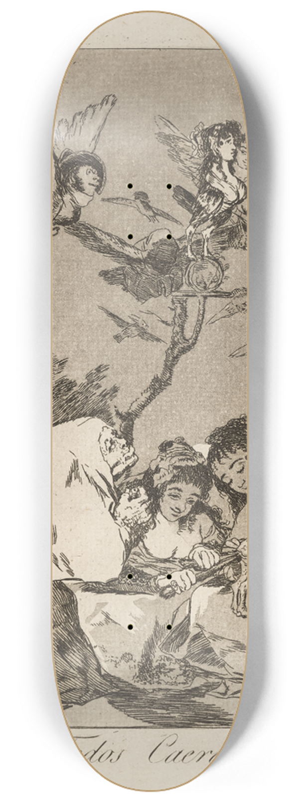 Francisco de Goya - Todos Caern. (All will fall.) 8.25 inch art skate deck
