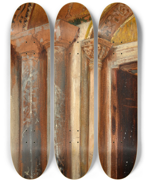 Triptych art skateboard deck of Jos Villegas Cordero Doorway San Marco Venice by Jose Villegas Cordero (1848-1921)