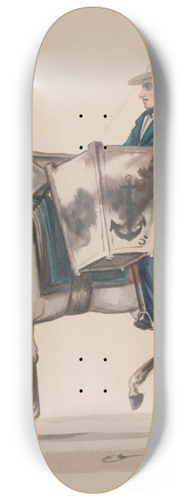 Francisco Fierro - A baker on horseback 8.25 inch art skate deck