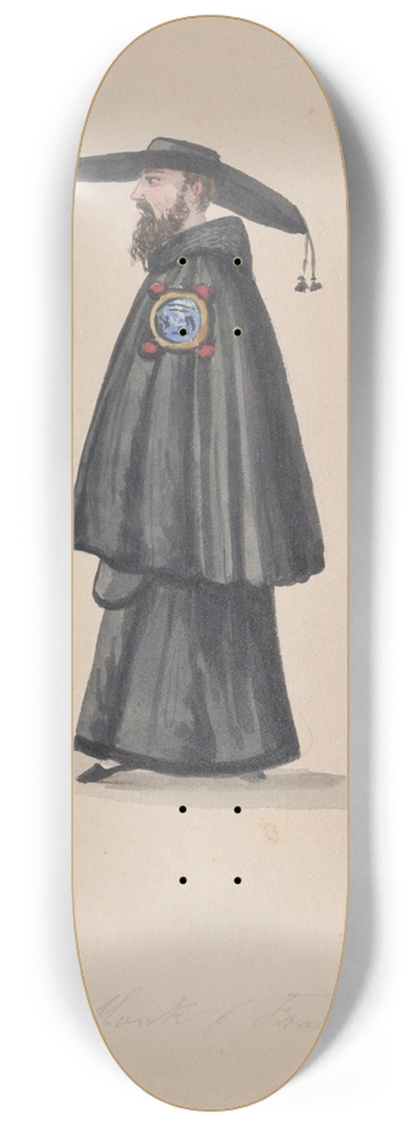 Francisco Fierro - A monk from the order of Barbones 8.25 inch art skate deck