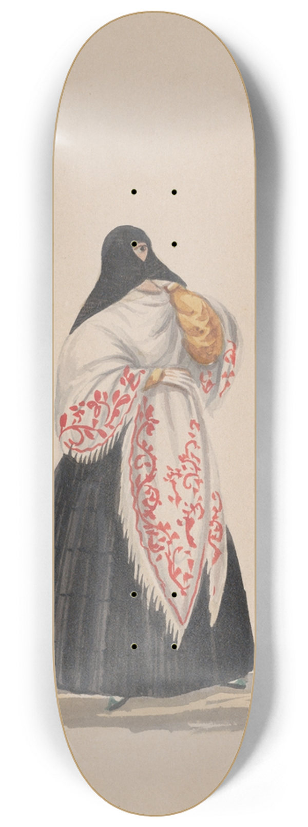 Francisco Fierro - An elegantly dressed woman 8.25 inch art skate deck