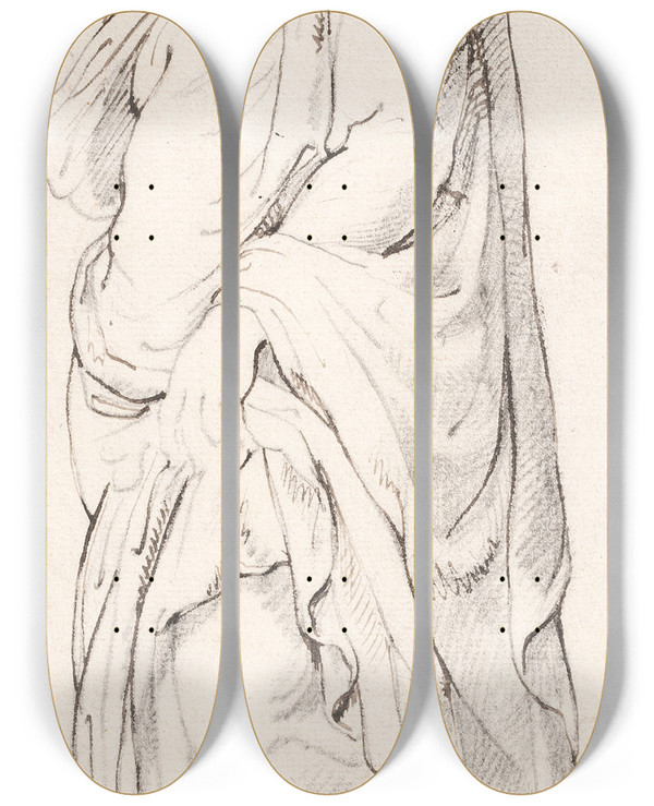 Triptych art skateboard deck of Willem Panneels Ceres After An Antique Sculpture by Willem Panneels (1600-1634)