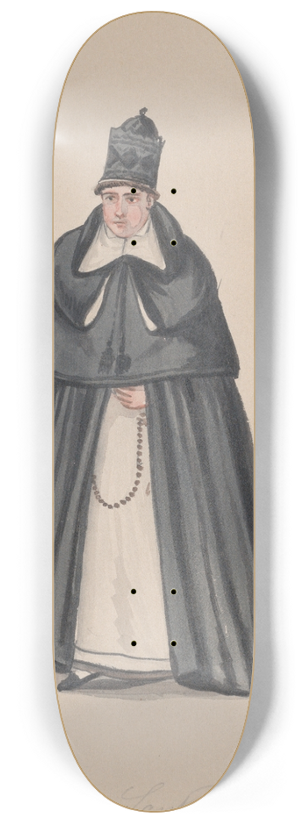 Francisco Fierro - A priest from the order of Santo Domingo (Saint Dominic) 8.25 inch art skate deck