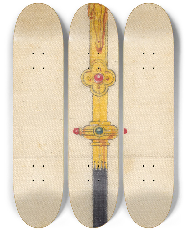 Triptych art skateboard deck of George Edmund Street Design Executed For Jones And Willis Metal And Woodworkers And Church Furniture Manufacturers Of Birmingham And London_14 by George Edmund Street (1824-1881)