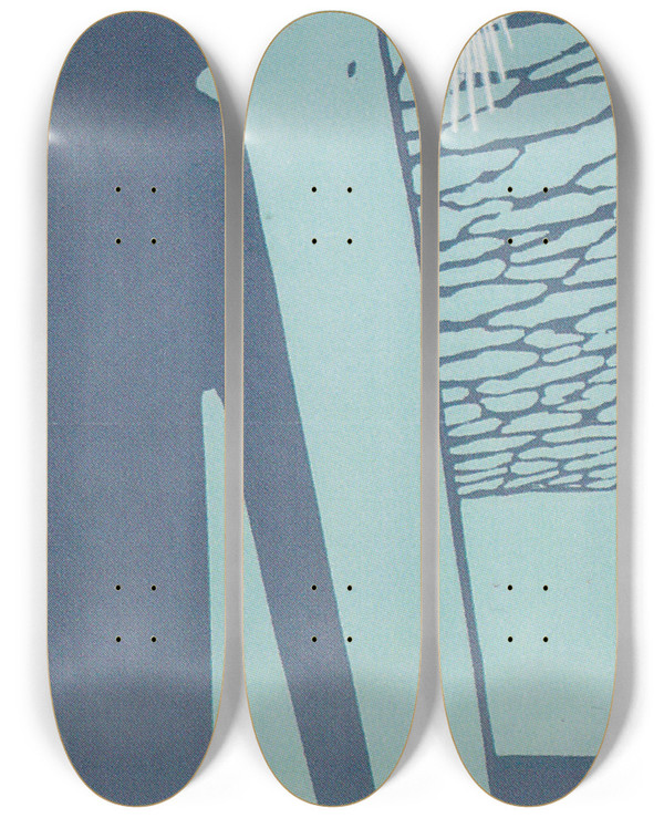 Triptych art skateboard deck of Alfred Roller Plakat Zur Ix Ausstellung Der Wiener Secession by Alfred Roller (1864-1935)