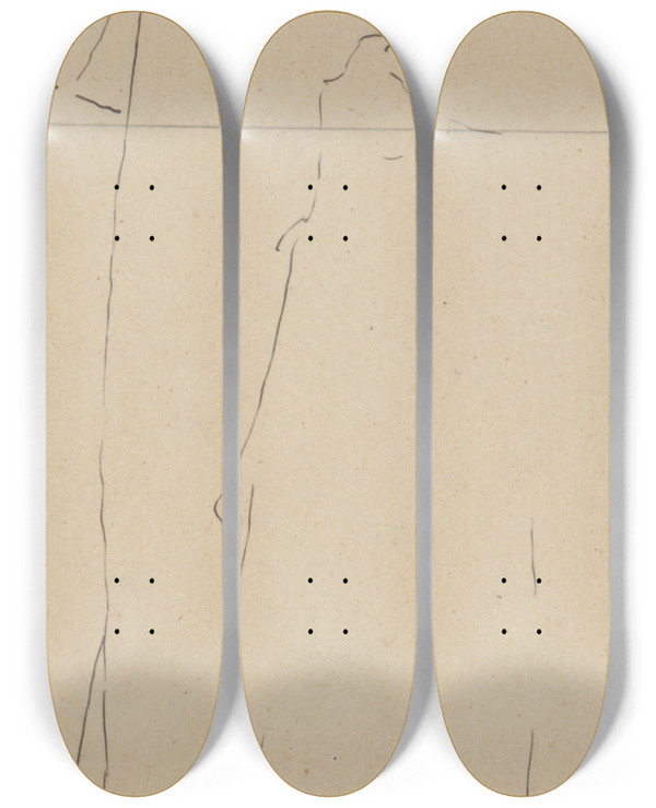 Triptych art skateboard deck of Gustave Boulanger Portrait Du Peintre Meissonnier En Pied Dans Un Costume Lantique by Gustave Boulanger (1824-1888)