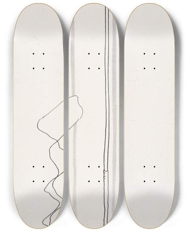 Triptych art skateboard deck of William Steinigans Heredity by William Steinigans (1878-1918)