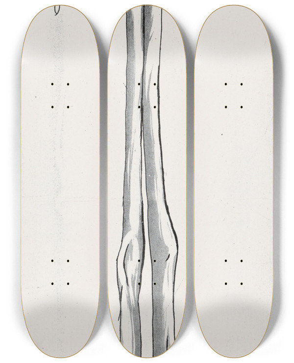 Triptych art skateboard deck of William Steinigans Prosit by William Steinigans (1878-1918)