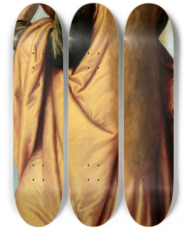 Triptych art skateboard deck of Moretto Da Brescia Mary Magdalene by Moretto Da Brescia (1498-1554)