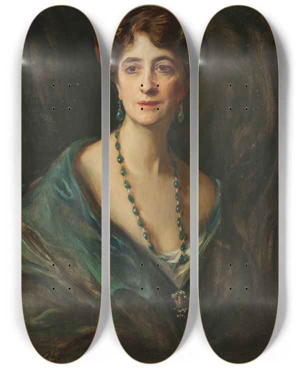 Triptych art skateboard deck of Philip Alexius De Lszl Viscountess Byng Of Vimy Ne Marie Evelyn Moreton by Philip Alexius de Lszl (1869-1937)