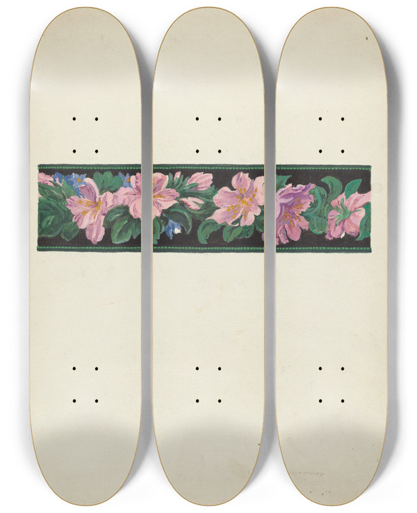 Triptych art skateboard deck of Gilbert Sackerman Wallpaper by Gilbert Sackerman (20-)